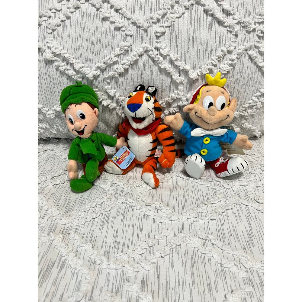 Snap Crackle Lucky Charms Leprechaun Tony Breakfast Buddies Character Plush Lot